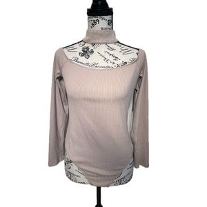 Astr The Label NWT Cutout Off Shoulder Choker Bodysuit Nude Size Large